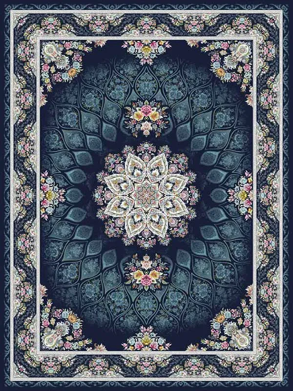 فرش 700 شانه طرح تایماز مشکی