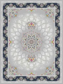 فرش 700 شانه طرح تایماز نقره ای