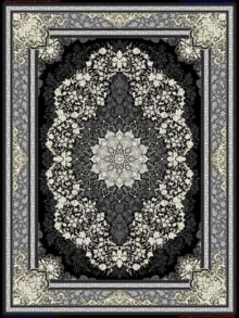 فرش 700 شانه طرح تندیس مشکی