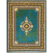 فرش 1200 شانه طرح ژینوس آبی طلاکوب