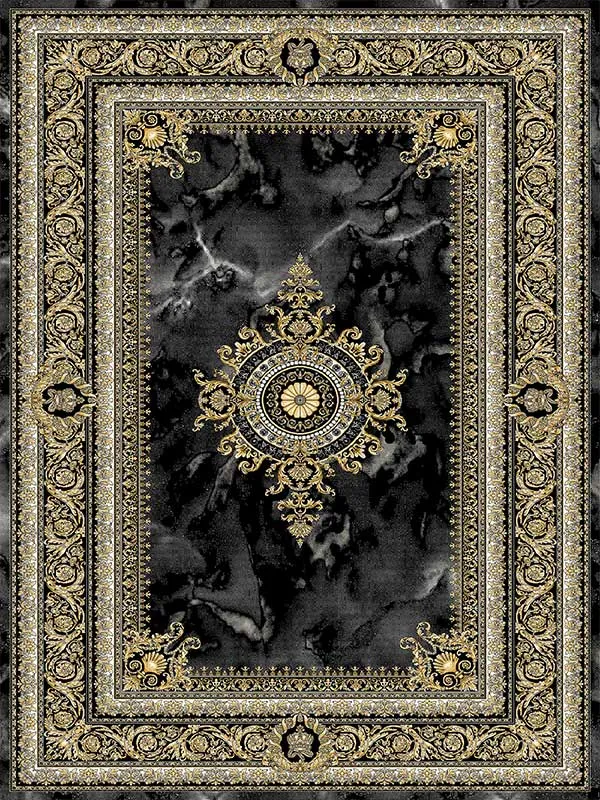 فرش 700 شانه طرح ژیوا مشکی