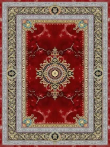 فرش 700 شانه طرح ژیوا قرمز