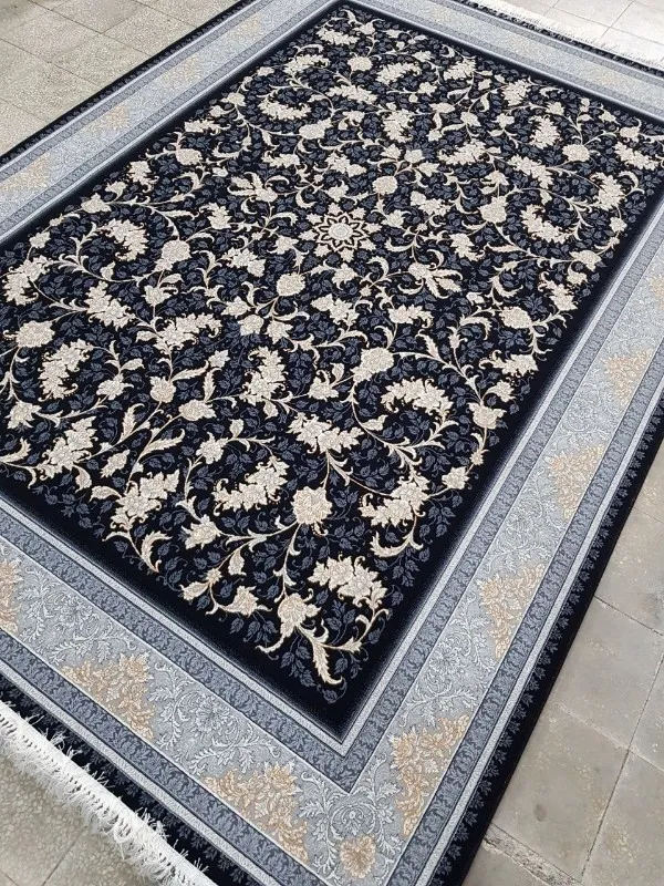 فرش 700 شانه طرح نگار سرمه ای