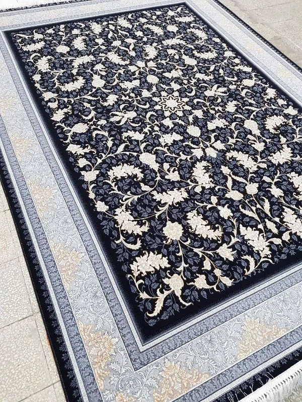 فرش 700 شانه طرح نگار سرمه ای