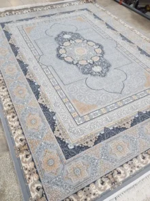 فرش 700 شانه طرح افرا نقره ای