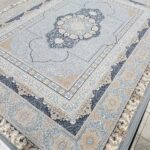 فرش 700 شانه طرح افرا نقره ای