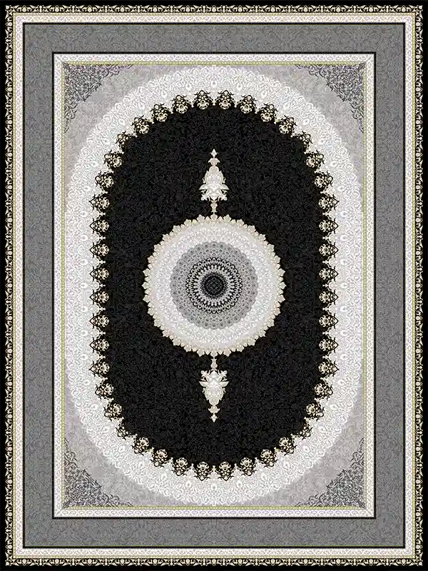 فرش 700 شانه طرح ساوین سرمه ای