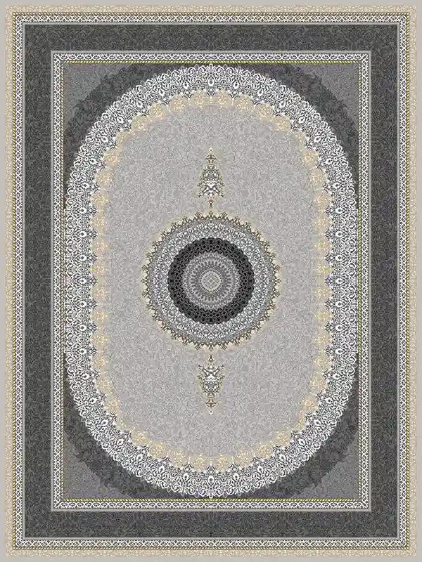 فرش 700 شانه طرح ساوین نقره ای