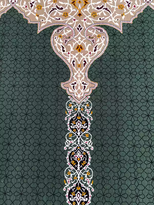 فرش سجاده ای سبز طرح تینا