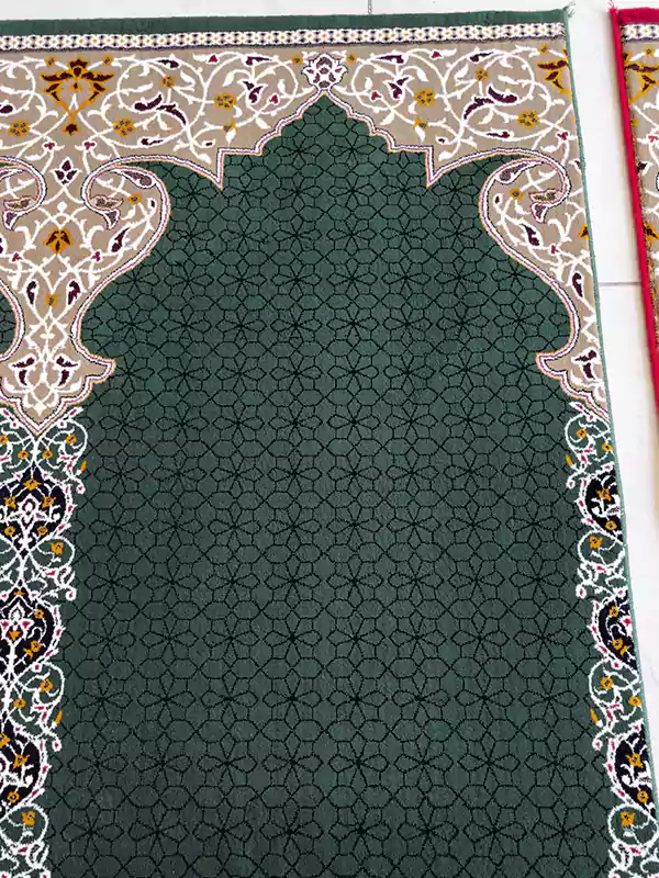 فرش سجاده ای سبز طرح تینا
