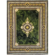 فرش 1200 شانه طرح ژینوس سبز طلاکوب