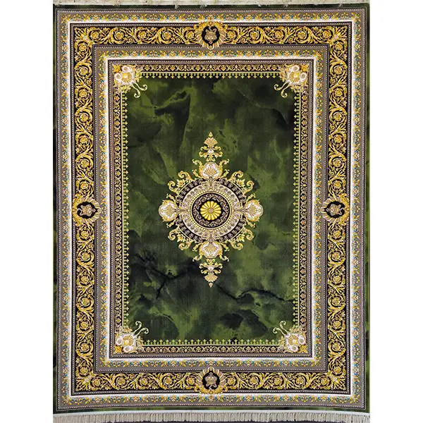 فرش 1200 شانه طرح ژینوس سبز طلاکوب
