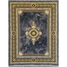 فرش 1200 شانه طرح ژینوس طوسی طلاکوب