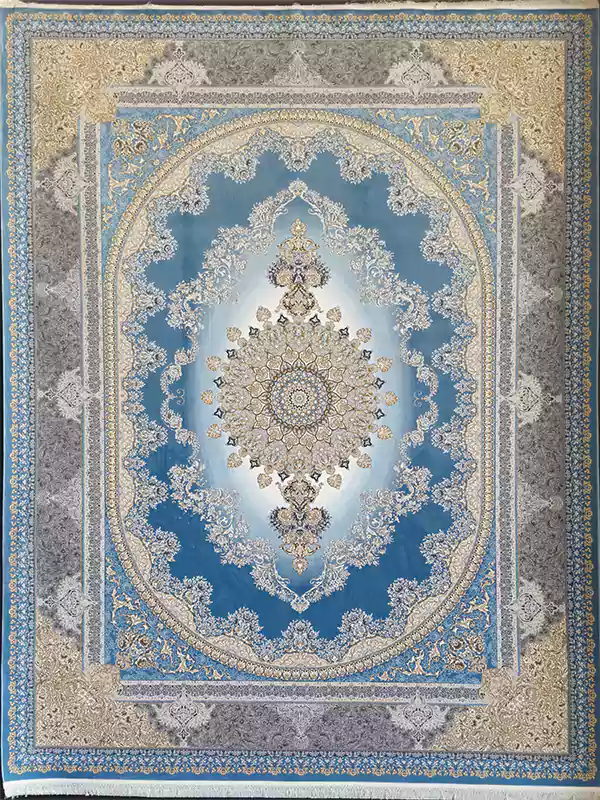 فرش 1200 شانه طرح کارن آبی