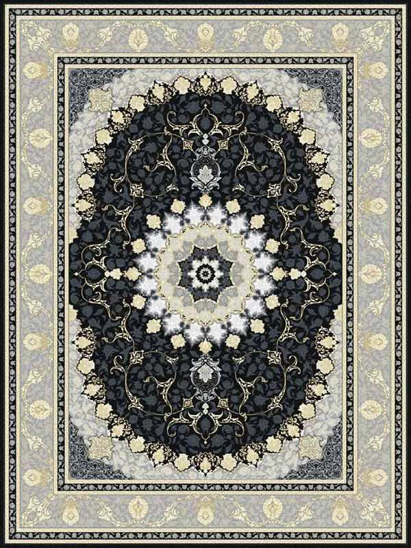 فرش 700 شانه طرح مایسا سرمه ای