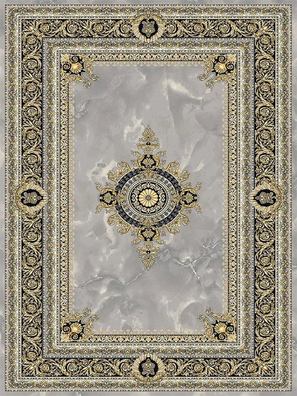 فرش 700 شانه طرح ژیوا نقره ای